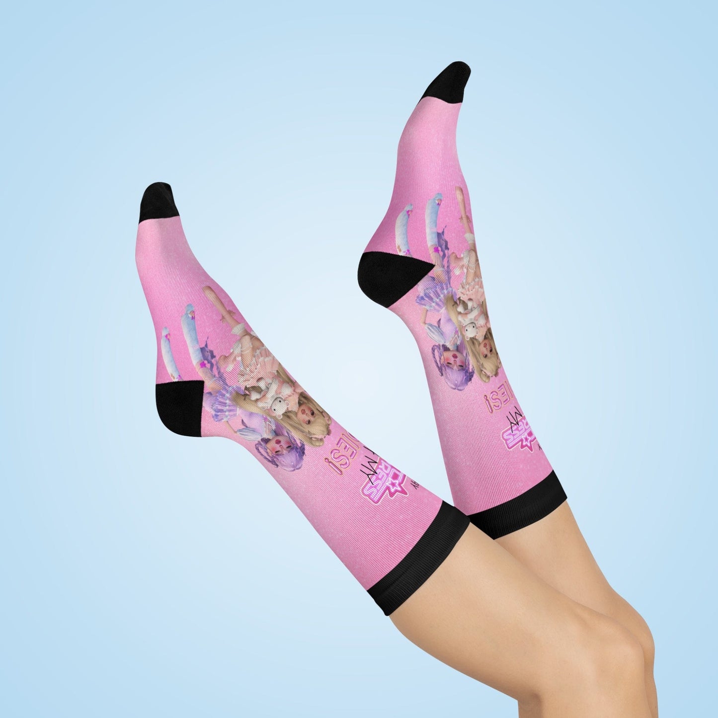 Printify All Over Prints White / One size / 3/4 Crew I play Dress to Impress with my BADDIES Cushioned Crew Socks
