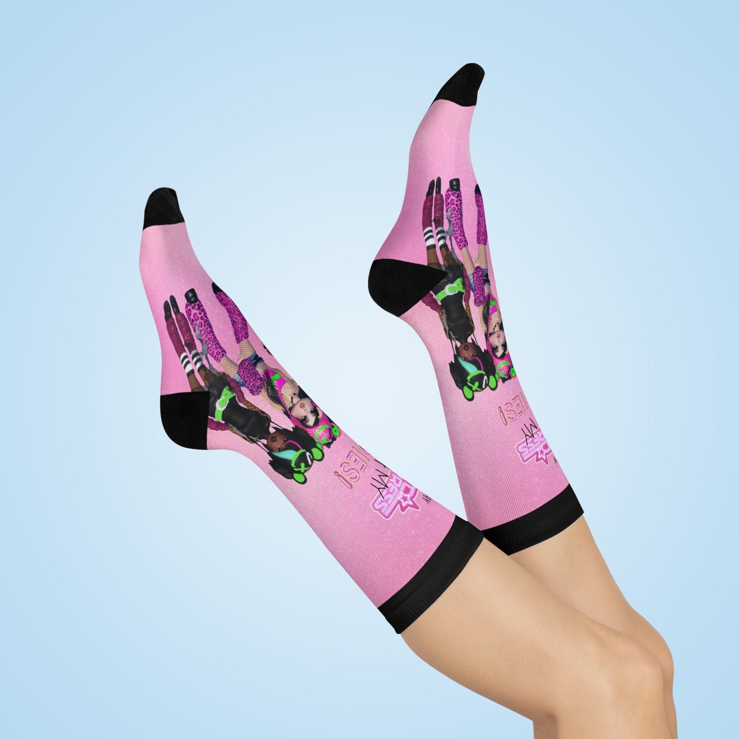 Printify All Over Prints White / One size / 3/4 Crew I play Dress to Impress with my BADDIES Cushioned Crew Socks