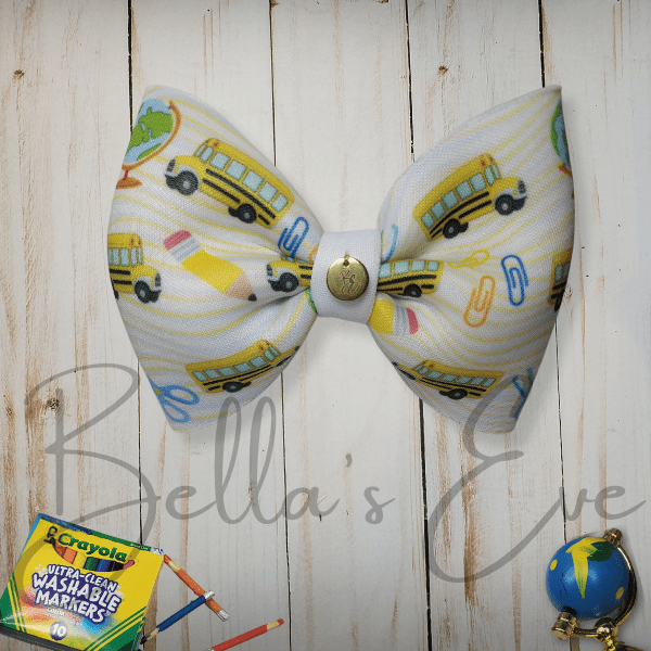 Bella's Eve Hair Bow Clip Back to School, School Bus Hair Bow Clip by Bella's Eve