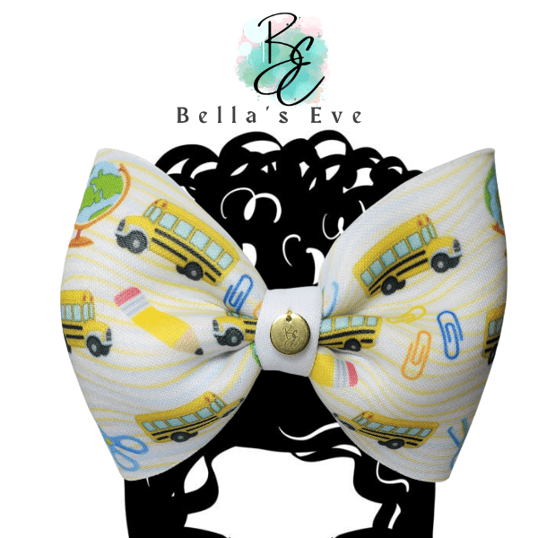 Bella's Eve Hair Bow Clip Back to School, School Bus Hair Bow Clip by Bella's Eve