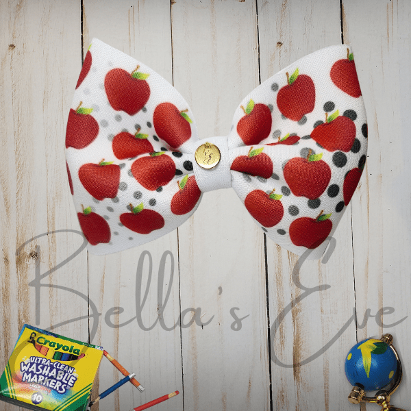 Bella's Eve Hair Bow Clip Back to School Teachers Apple Hair Bow Clip by Bella's Eve