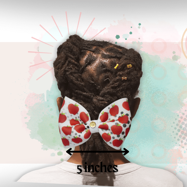 Bella's Eve Hair Bow Clip Back to School Teachers Apple Hair Bow Clip by Bella's Eve