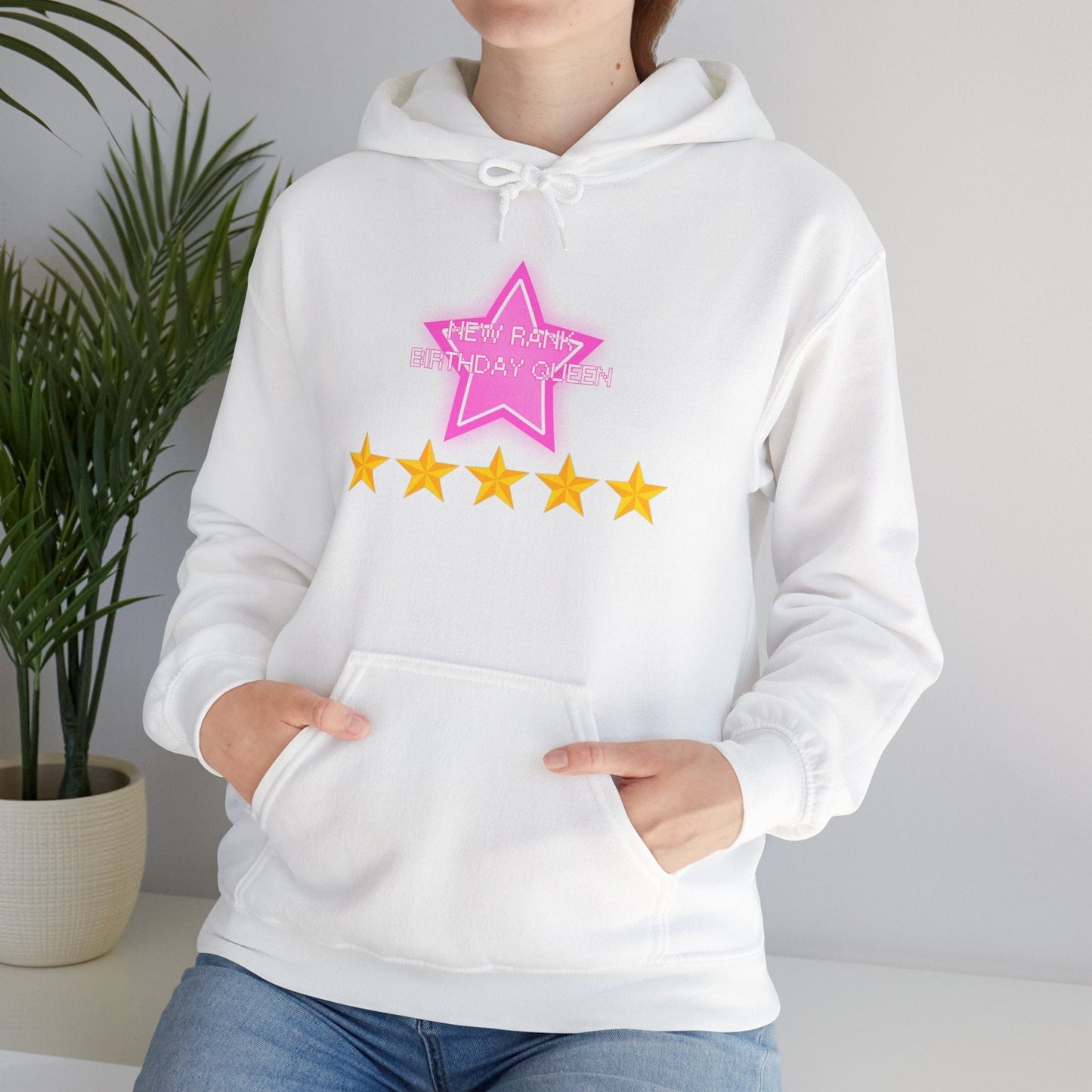 Printify Hoodie New Rank BIRTHDAY QUEEN DTI Dress to Impress Roblox Fashion Game Unisex Heavy Blend™ Hooded Sweatshirt
