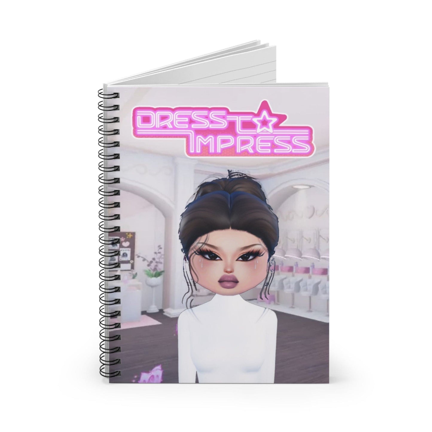 Printify Paper products One Size Lana DTI Dress to Impress Roblox Fashion Game Spiral Ruled Line Notebook