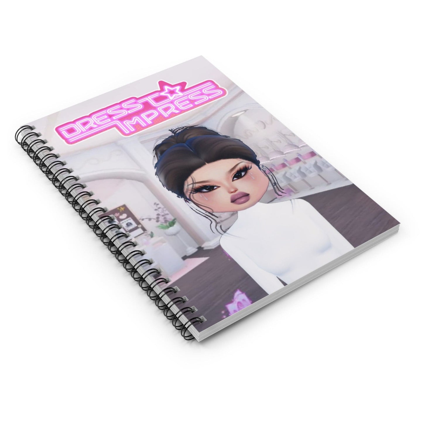 Printify Paper products One Size Lana DTI Dress to Impress Roblox Fashion Game Spiral Ruled Line Notebook