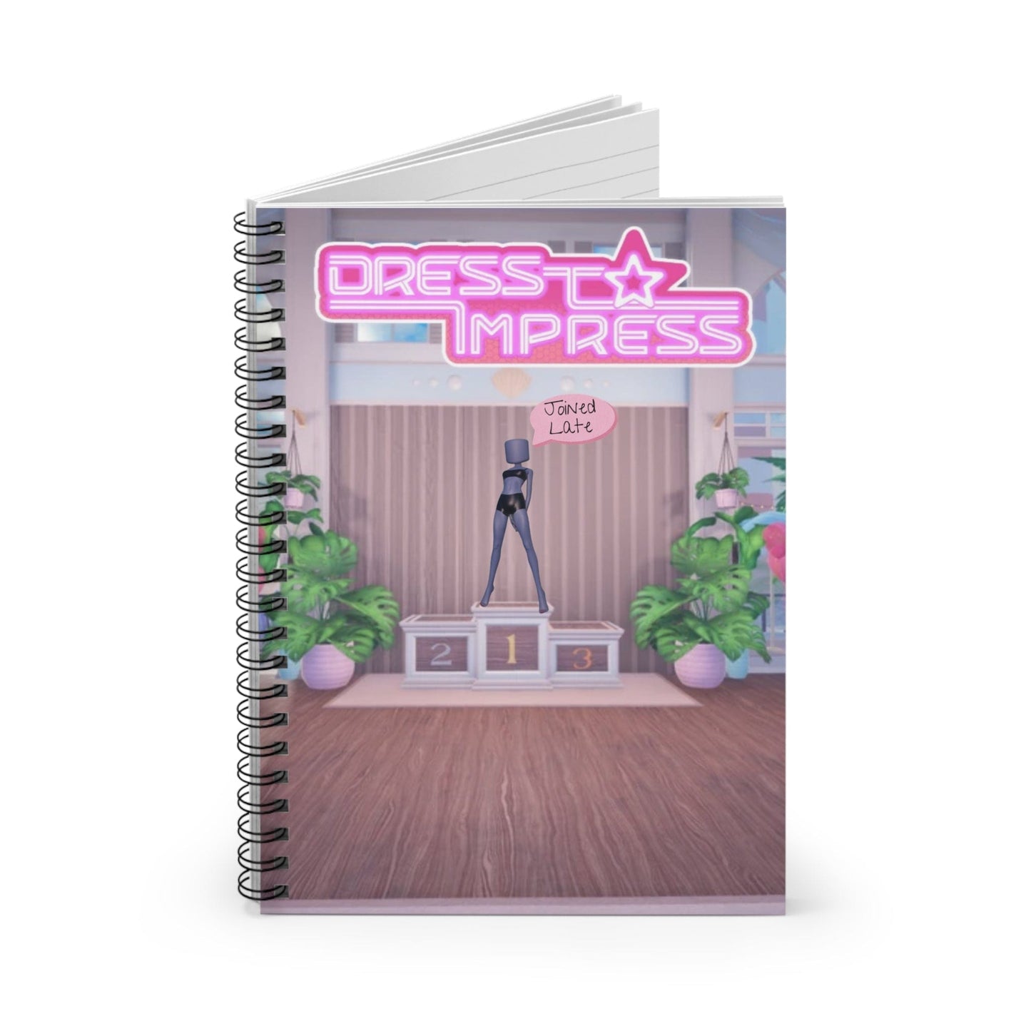 Printify Paper products One Size Pose 28 DTI Dress to Impress Roblox Fashion Game Spiral Ruled Line Notebook