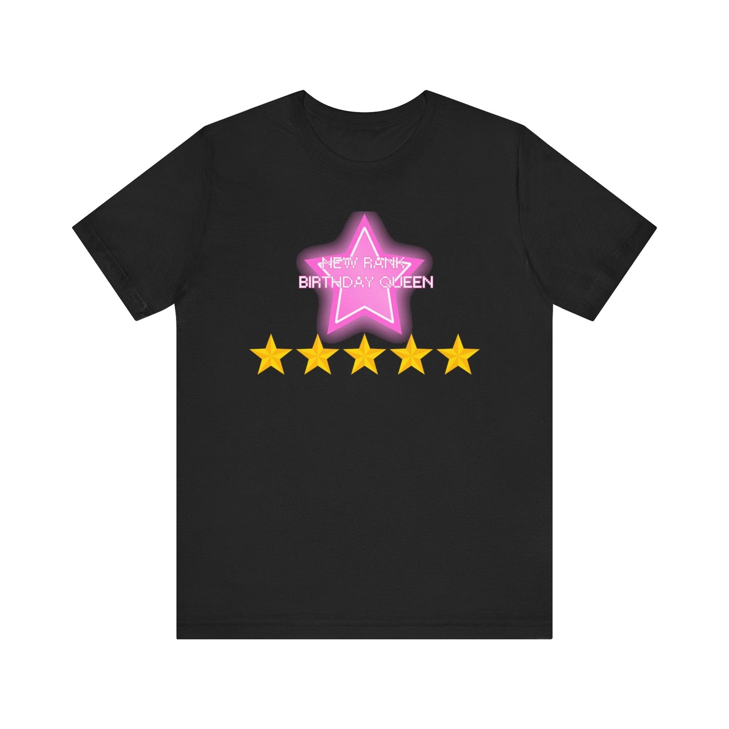 Printify T-Shirt Black / XS New Rank BIRTHDAY QUEEN DTI Dress to Impress Roblox Fashion Game Unisex Jersey Short Sleeve Tee