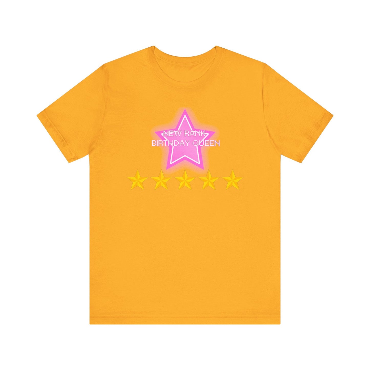 Printify T-Shirt Gold / XS New Rank BIRTHDAY QUEEN DTI Dress to Impress Roblox Fashion Game Unisex Jersey Short Sleeve Tee