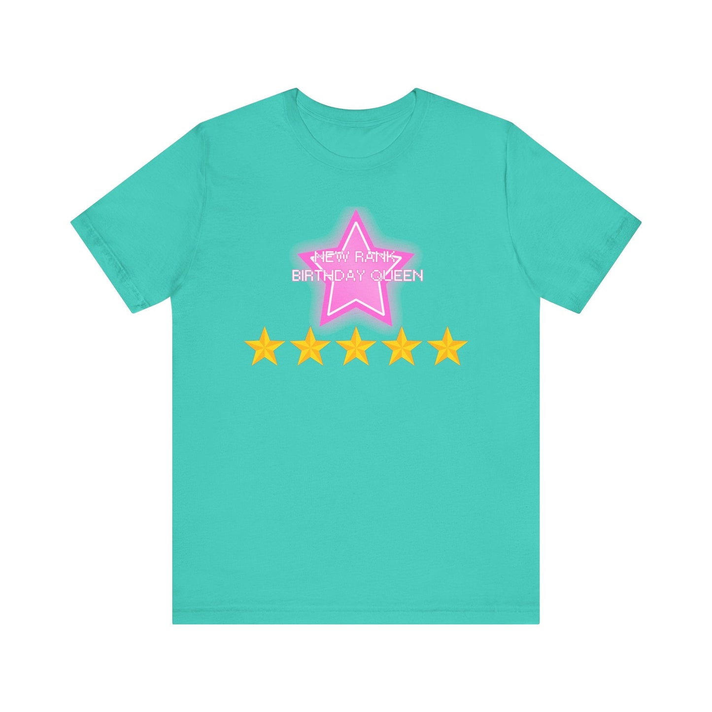 Printify T-Shirt Teal / XS New Rank BIRTHDAY QUEEN DTI Dress to Impress Roblox Fashion Game Unisex Jersey Short Sleeve Tee