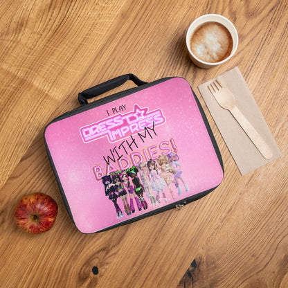 Printify Accessories One size / Black I play Dress to Impress with my BADDIES DTI Dress to Impress Roblox Fashion Game Lunch Bag