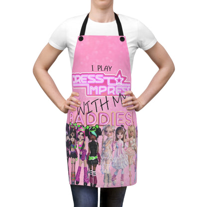 Printify Accessories One Size I play Dress to Impress with my BADDIES DTI Dress to Impress Roblox Fashion Game Apron