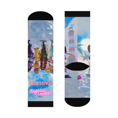 Printify All Over Prints White / One size / 3/4 Crew Mermaid I play Dress to Impress with my BADDIES Cushioned Crew Socks
