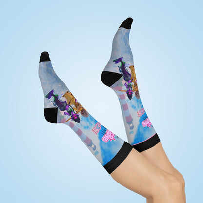 Printify All Over Prints White / One size / 3/4 Crew Mermaid I play Dress to Impress with my BADDIES Cushioned Crew Socks