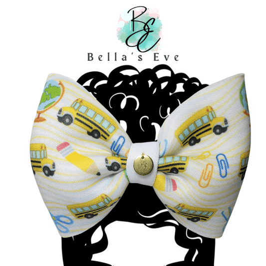 Bella's Eve Hair Bow Clip Back to School, School Bus Hair Bow Clip by Bella's Eve