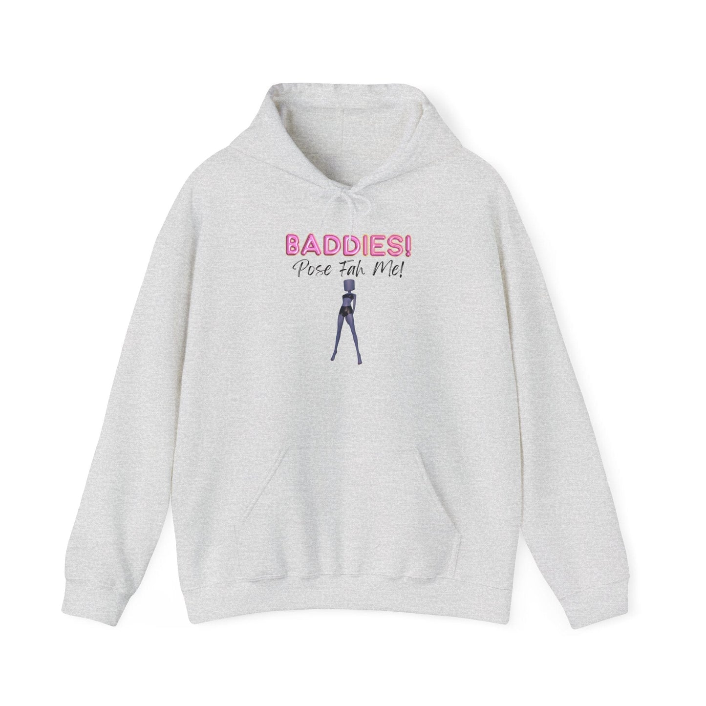 Printify Hoodie S / Ash BADDIES Pose Fah Me Pose 28 DTI Dress to Impress Roblox Fashion Game Unisex Heavy Blend™ Hooded Sweatshirt