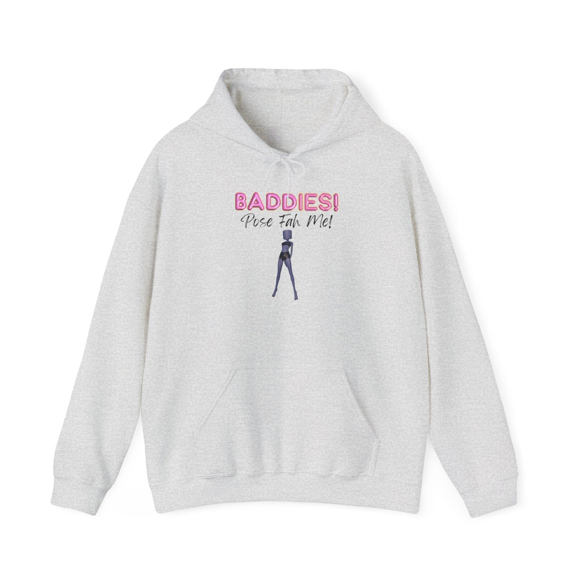 Printify Hoodie S / Ash BADDIES Pose Fah Me Pose 28 DTI Dress to Impress Roblox Fashion Game Unisex Heavy Blend™ Hooded Sweatshirt