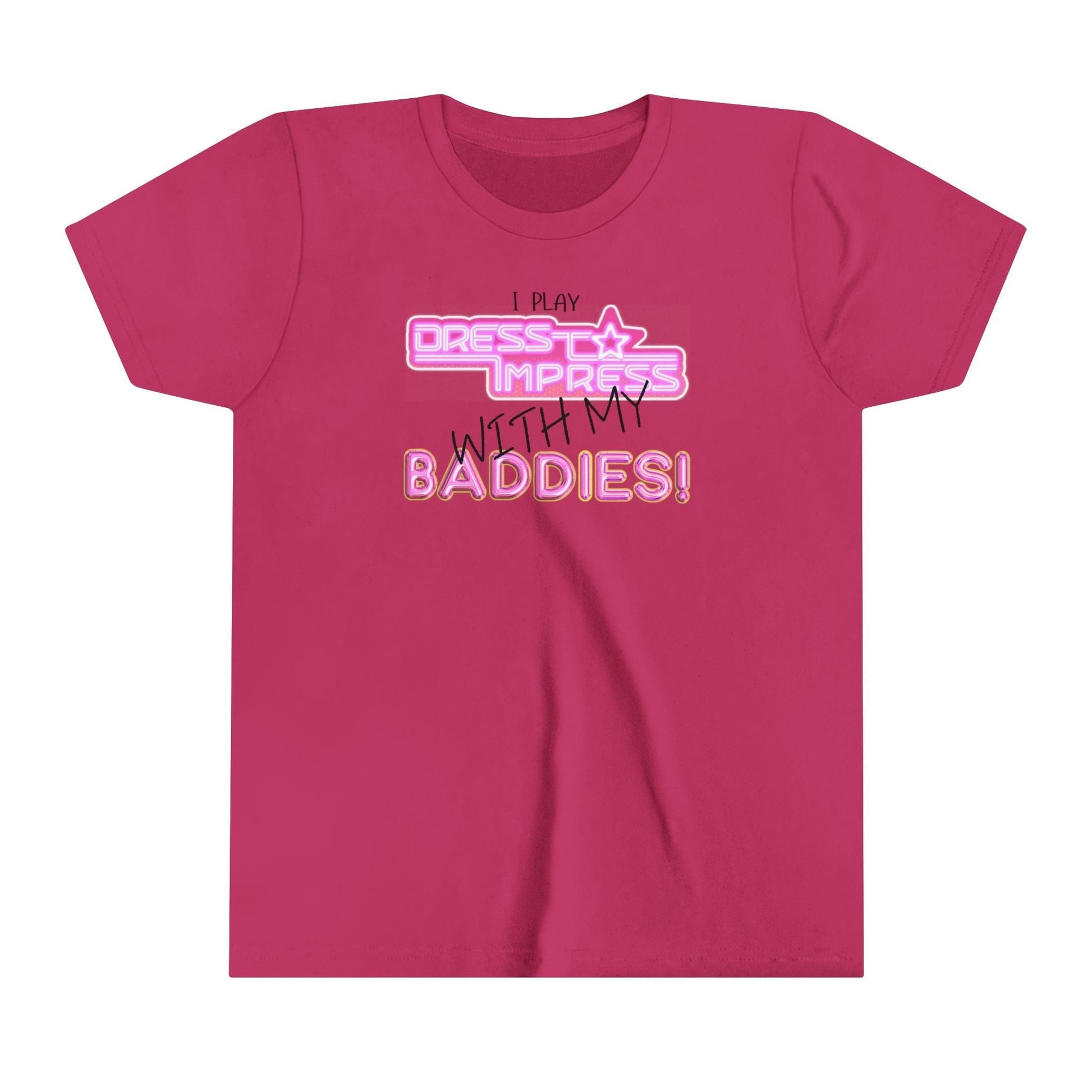 Printify Kids clothes Berry / S I play Dress to Impress with my BADDIES DTI Dress to Impress Roblox Fashion Game Youth Short Sleeve Tee