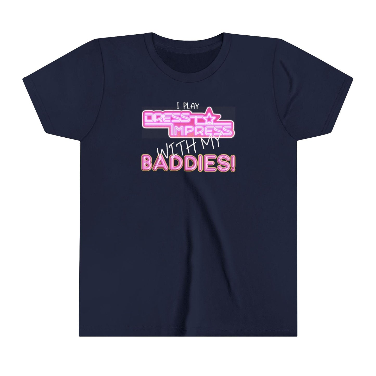 Printify Kids clothes Navy / S I play Dress to Impress with my BADDIES DTI Dress to Impress Roblox Fashion Game Youth Short Sleeve Tee