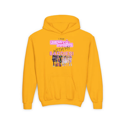 Printify Kids clothes S / Gold I play Dress to Impress with my BADDIES DTI Dress to Impress Roblox Fashion Game Youth Hoodie