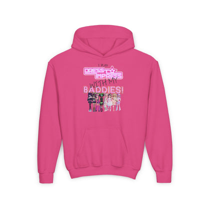 Printify Kids clothes S / Heliconia I play Dress to Impress with my BADDIES DTI Dress to Impress Roblox Fashion Game Youth Hoodie