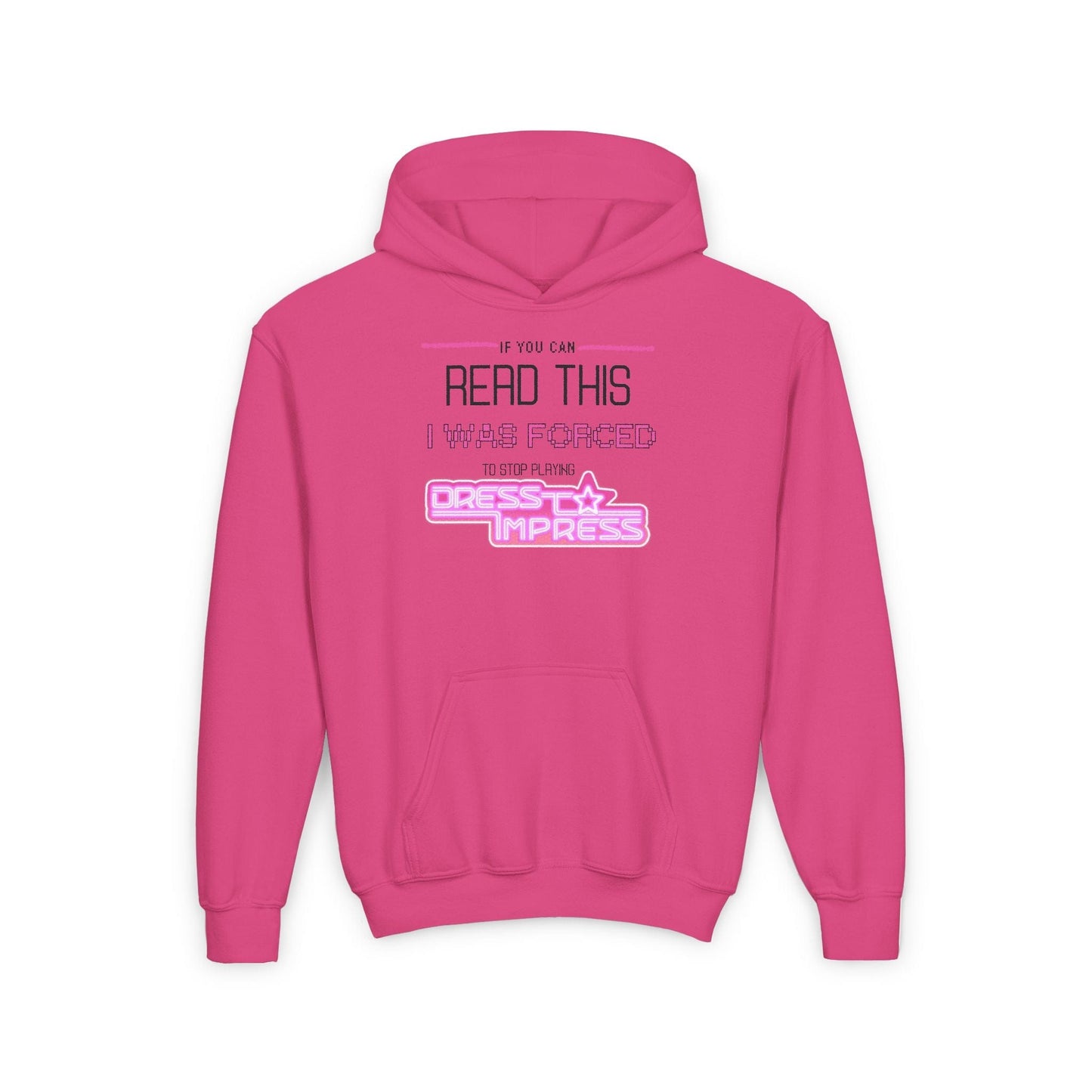 Printify Kids clothes S / Heliconia If you can read this, I was forced to stop playing Dress to Impress DTI Dress to Impress Roblox Fashion Game Youth Hoodie