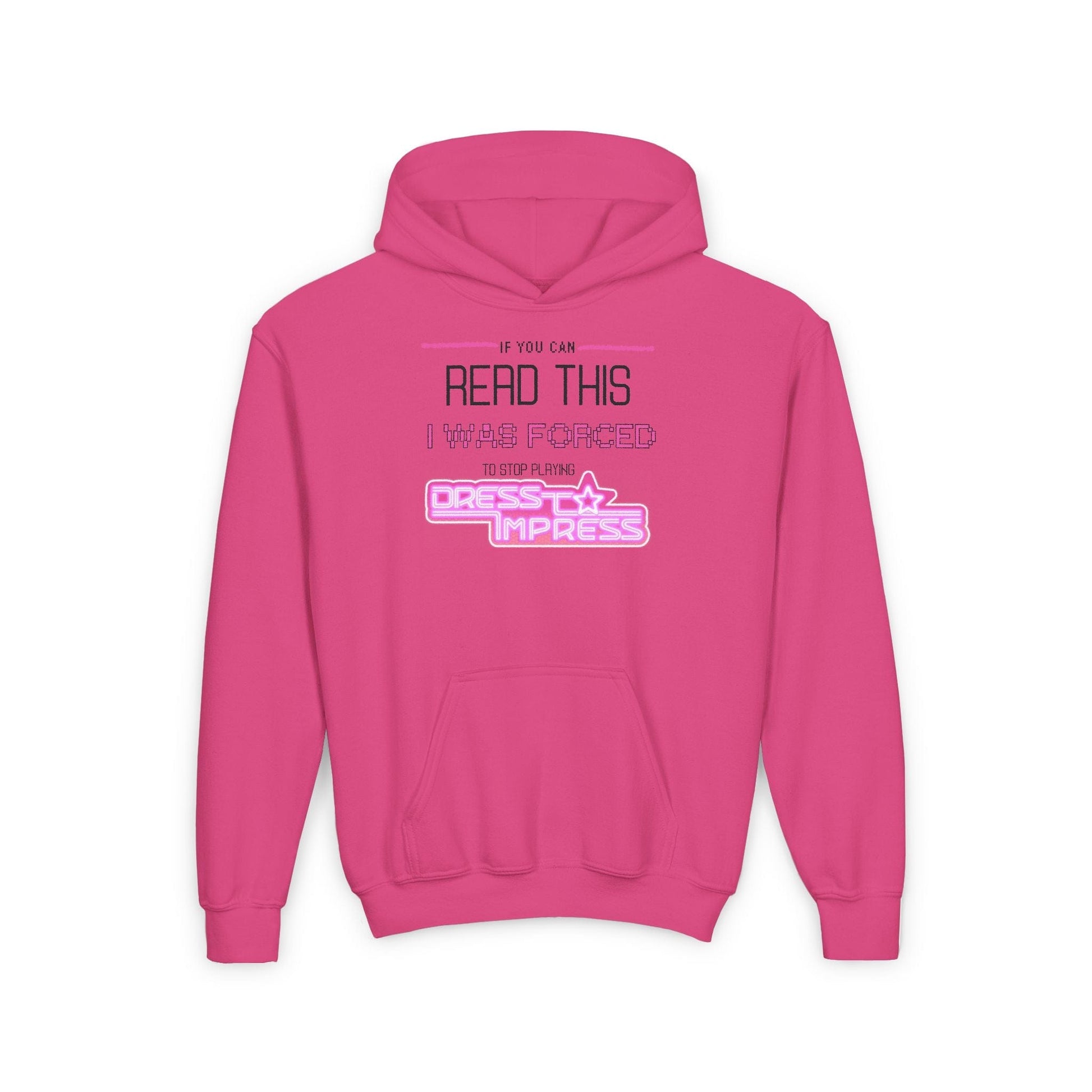 Printify Kids clothes S / Heliconia If you can read this, I was forced to stop playing Dress to Impress DTI Dress to Impress Roblox Fashion Game Youth Hoodie