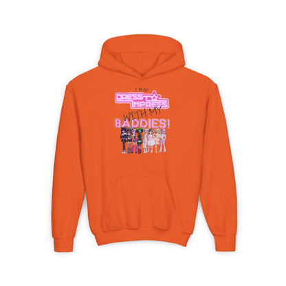 Printify Kids clothes S / Orange I play Dress to Impress with my BADDIES DTI Dress to Impress Roblox Fashion Game Youth Hoodie
