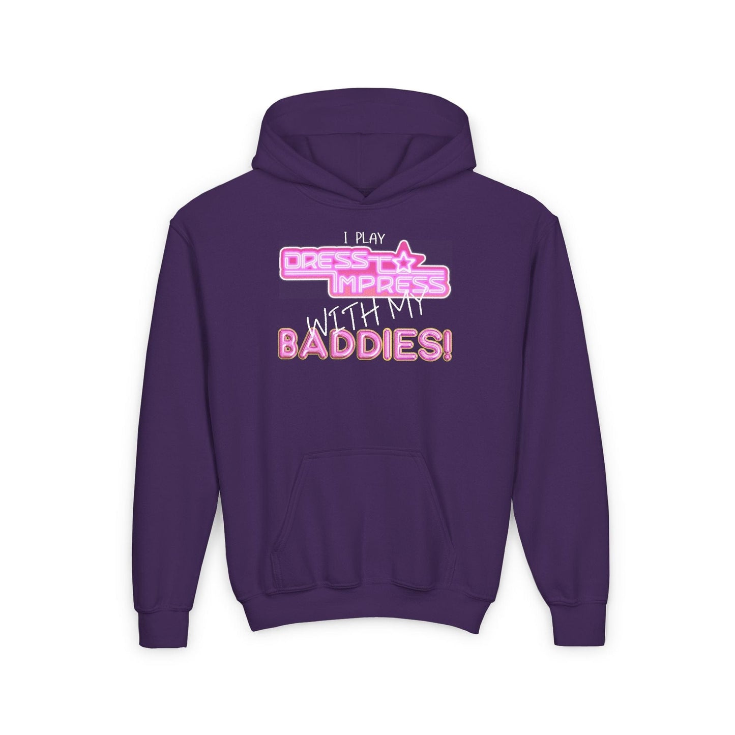 Printify Kids clothes S / Purple I play Dress to Impress with my BADDIES DTI Dress to Impress Roblox Fashion Game Youth Hoodie