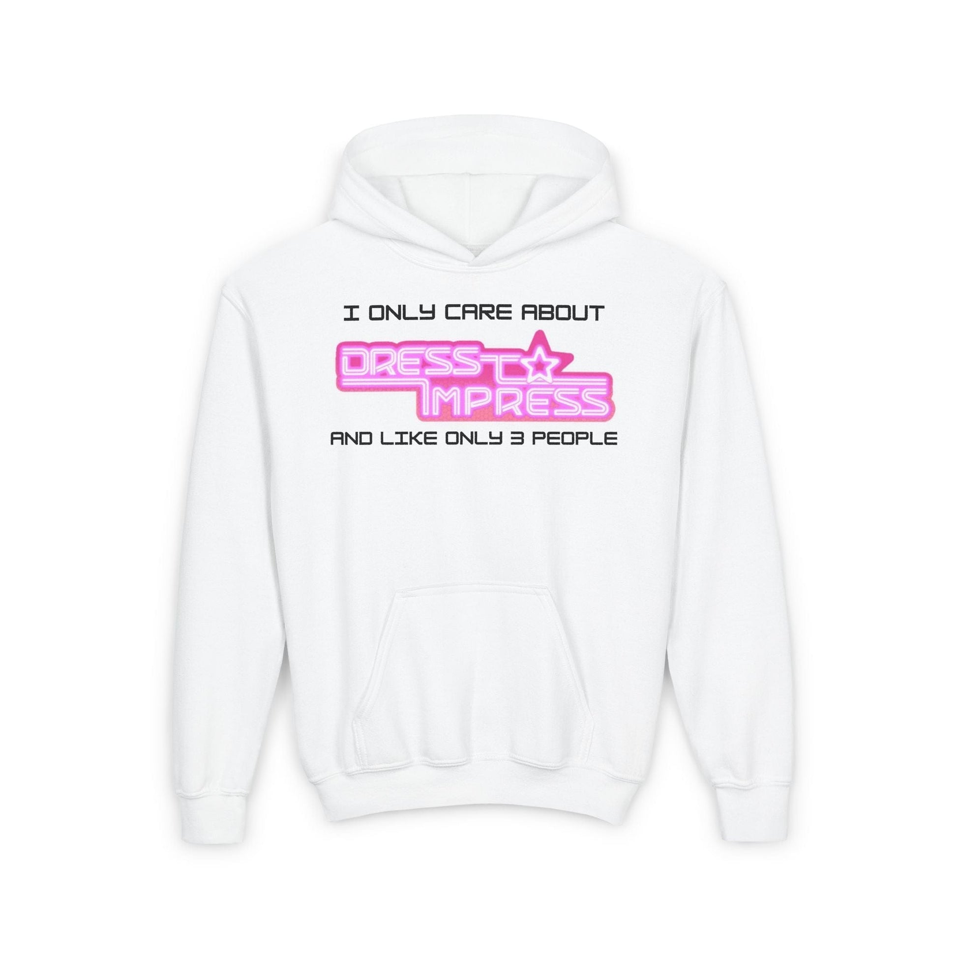 Printify Kids clothes S / White A day without Dress to Impress is like.... JUST KIDDING I have no idea DTI Dress to Impress Roblox Fashion Game Youth Hoodie