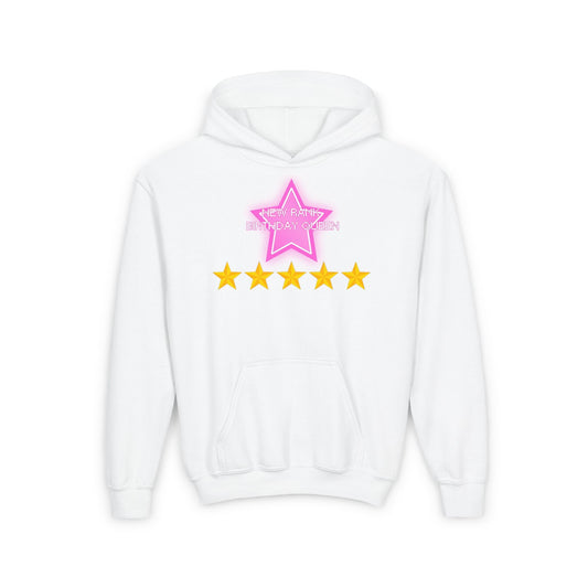 Printify Kids clothes S / White NEW RANK Birthday Queen DTI Dress to Impress Roblox Fashion Game Youth Hoodie