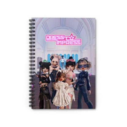 Printify Paper products One Size Dress to Impress BADDIES DTI Dress to Impress Roblox Fashion Game Spiral Ruled Line Notebook