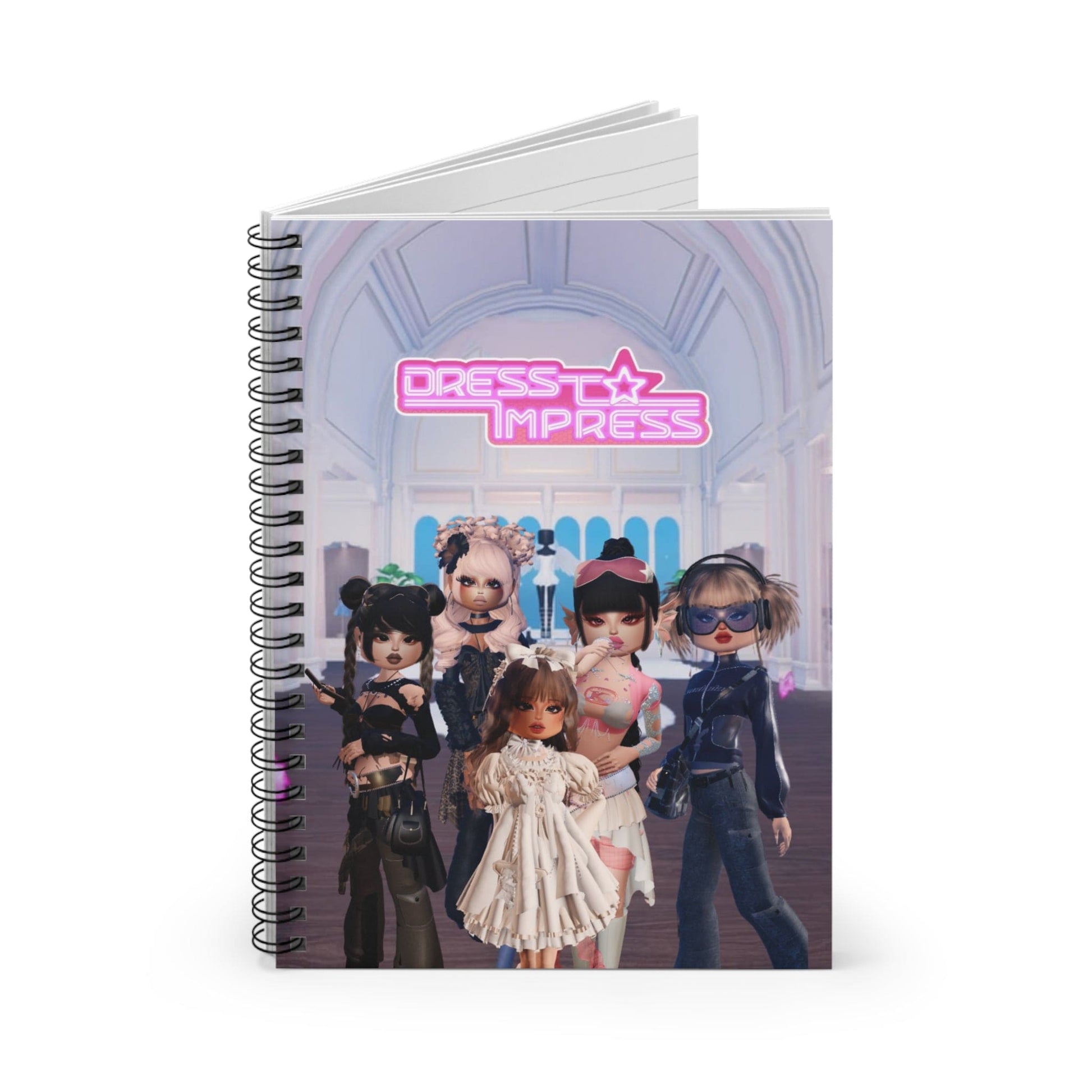 Printify Paper products One Size Dress to Impress BADDIES DTI Dress to Impress Roblox Fashion Game Spiral Ruled Line Notebook