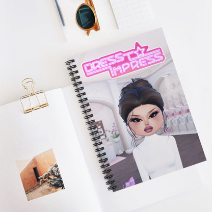 Printify Paper products One Size Lana DTI Dress to Impress Roblox Fashion Game Spiral Ruled Line Notebook