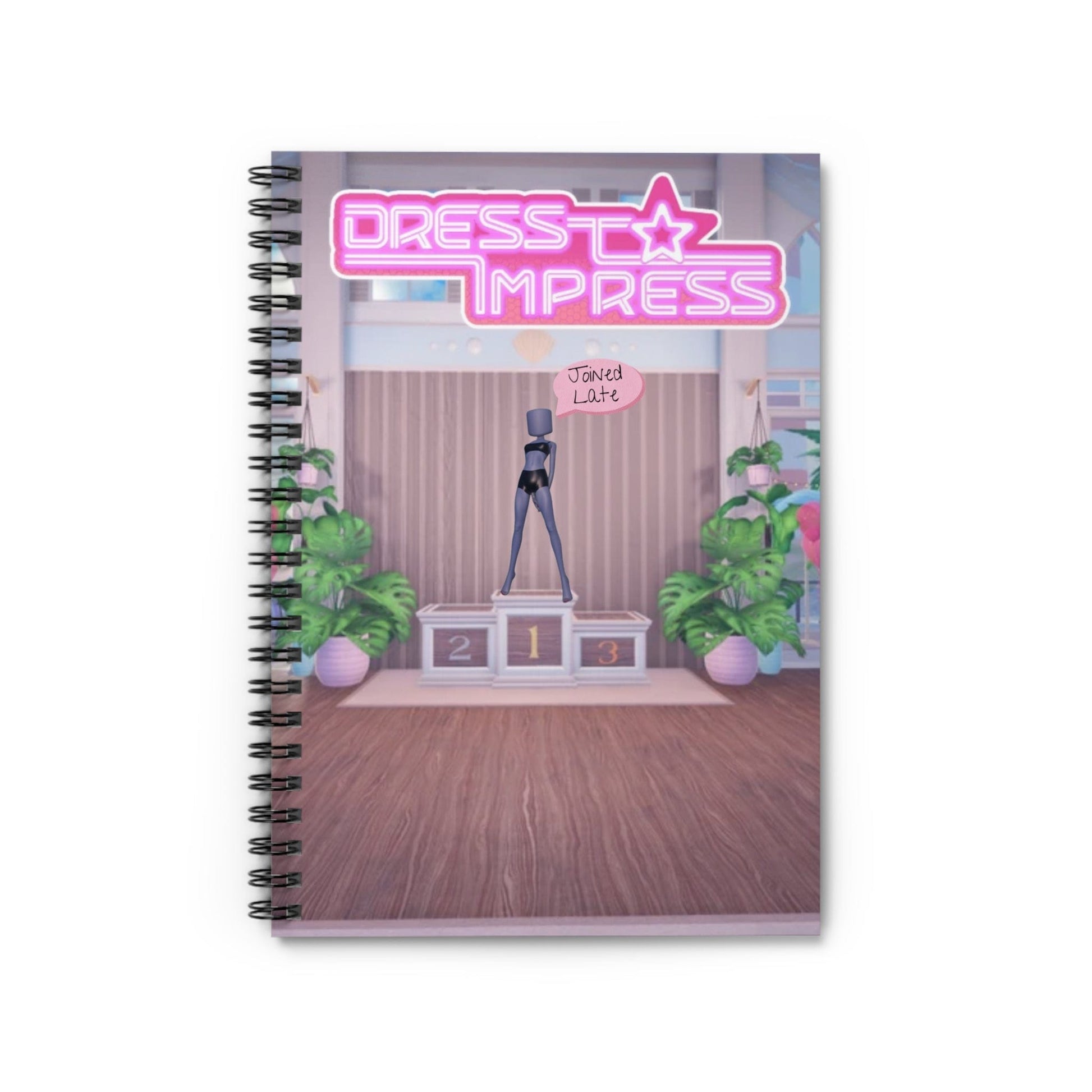 Printify Paper products One Size Pose 28 DTI Dress to Impress Roblox Fashion Game Spiral Ruled Line Notebook