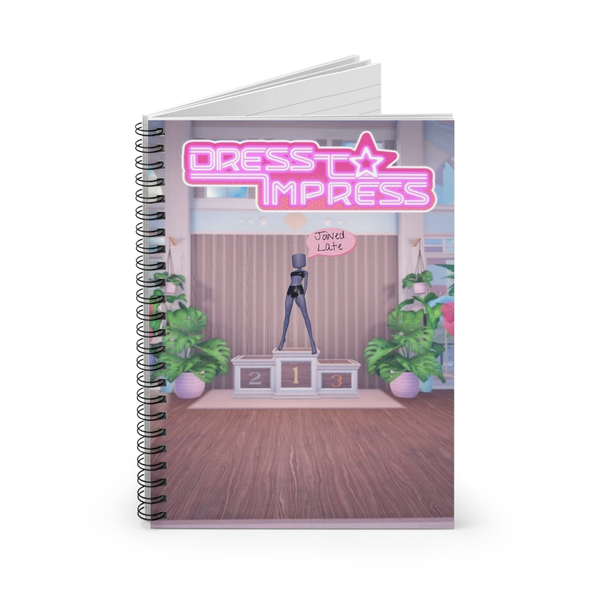 Printify Paper products One Size Pose 28 DTI Dress to Impress Roblox Fashion Game Spiral Ruled Line Notebook