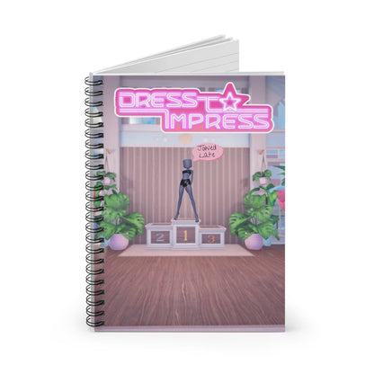 Printify Paper products One Size Pose 28 DTI Dress to Impress Roblox Fashion Game Spiral Ruled Line Notebook