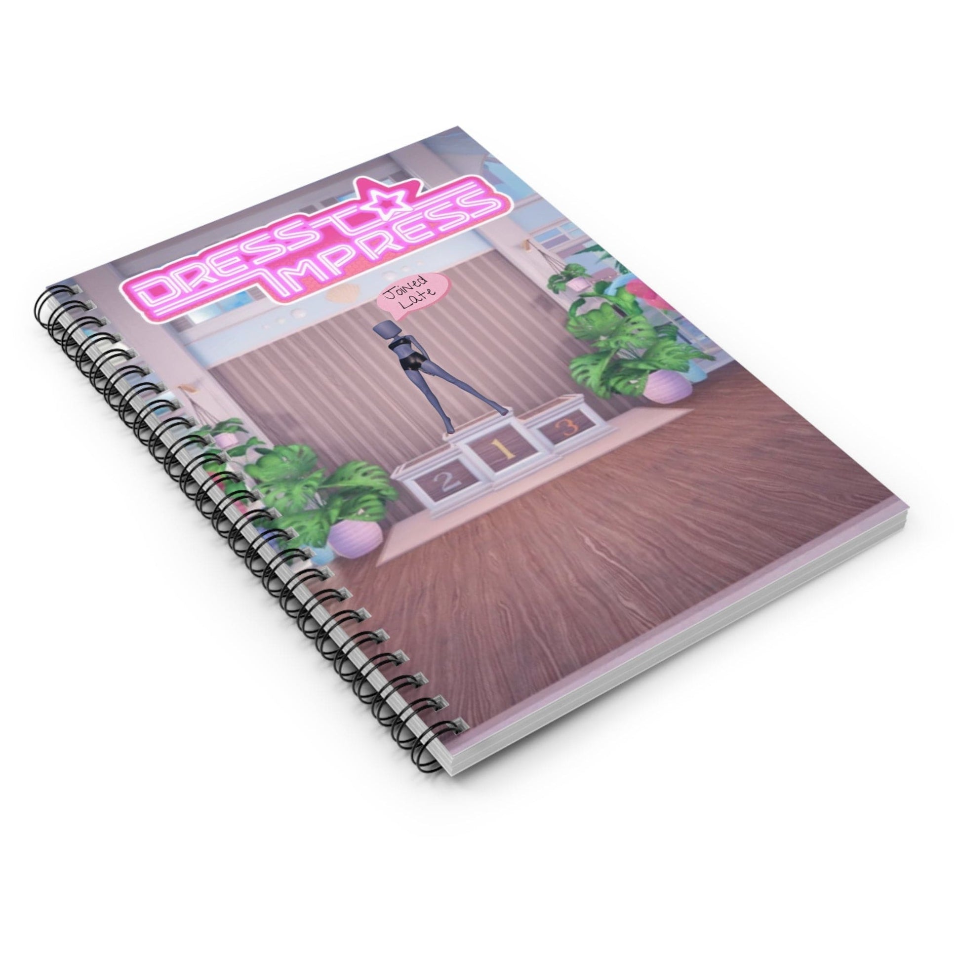 Printify Paper products One Size Pose 28 DTI Dress to Impress Roblox Fashion Game Spiral Ruled Line Notebook