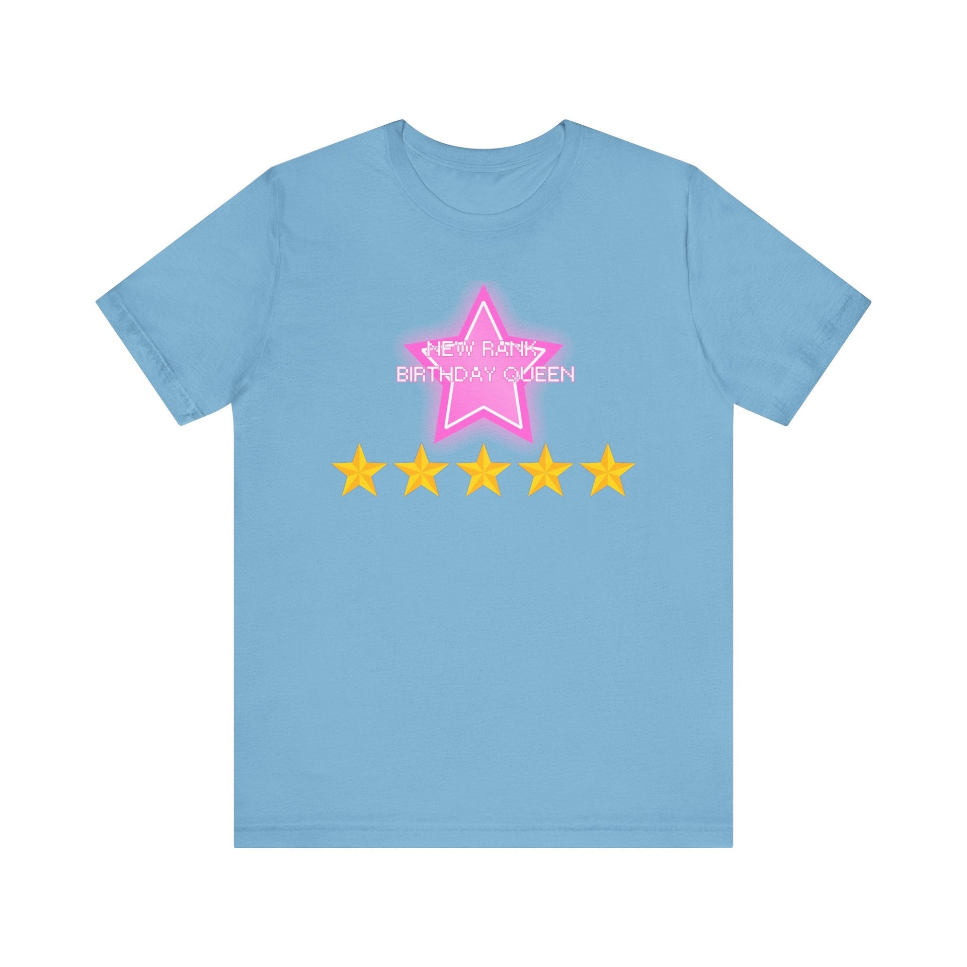 Printify T-Shirt Ocean Blue / XS New Rank BIRTHDAY QUEEN DTI Dress to Impress Roblox Fashion Game Unisex Jersey Short Sleeve Tee