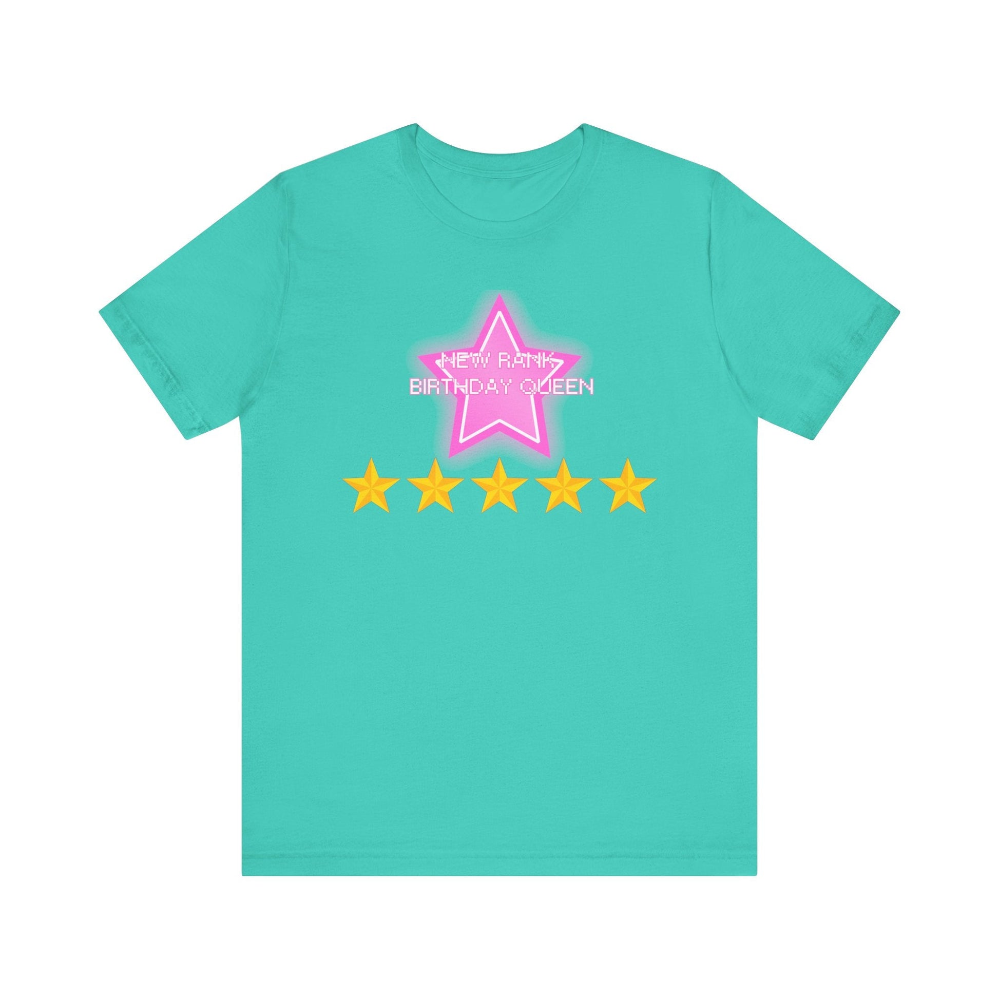 Printify T-Shirt Teal / XS New Rank BIRTHDAY QUEEN DTI Dress to Impress Roblox Fashion Game Unisex Jersey Short Sleeve Tee